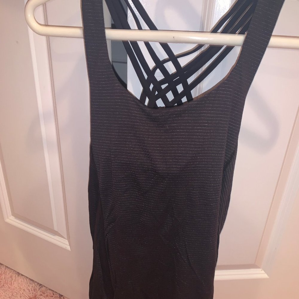 Black Lululemon Tank, open back, size 2
